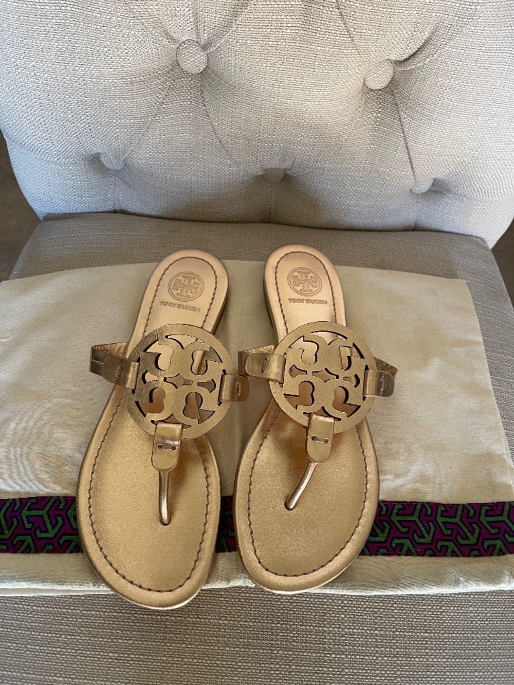 Tory Burch Miller Sandal — Rose Gold Metallic — Size 6.5 — Never Worn
